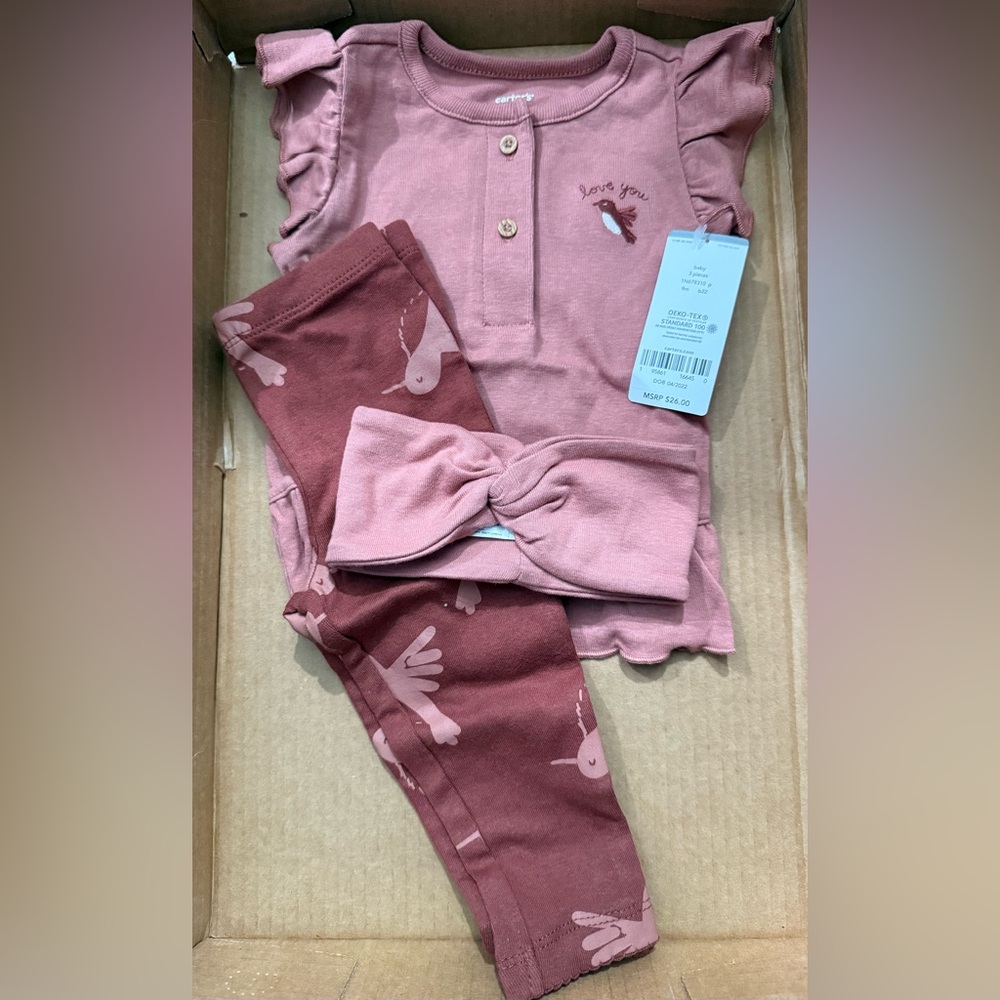 Carter's 3pc set, 9 month girl